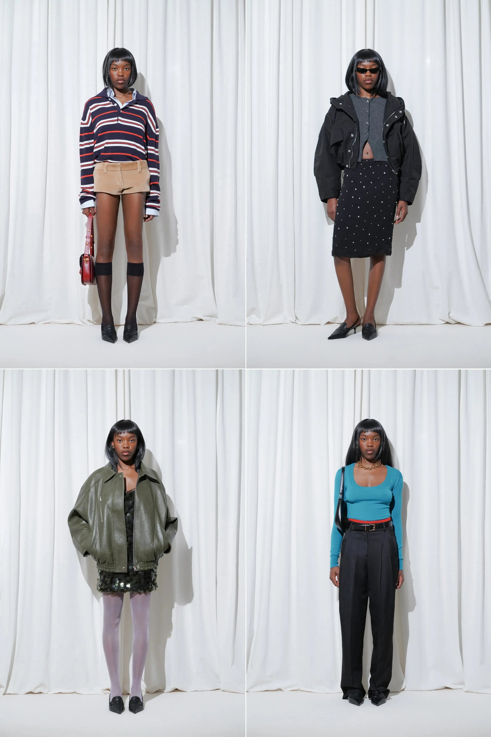 Four outfit ideas from party outfits to casual outfits, all styled with EDLA Uranus Black Slignbacks.