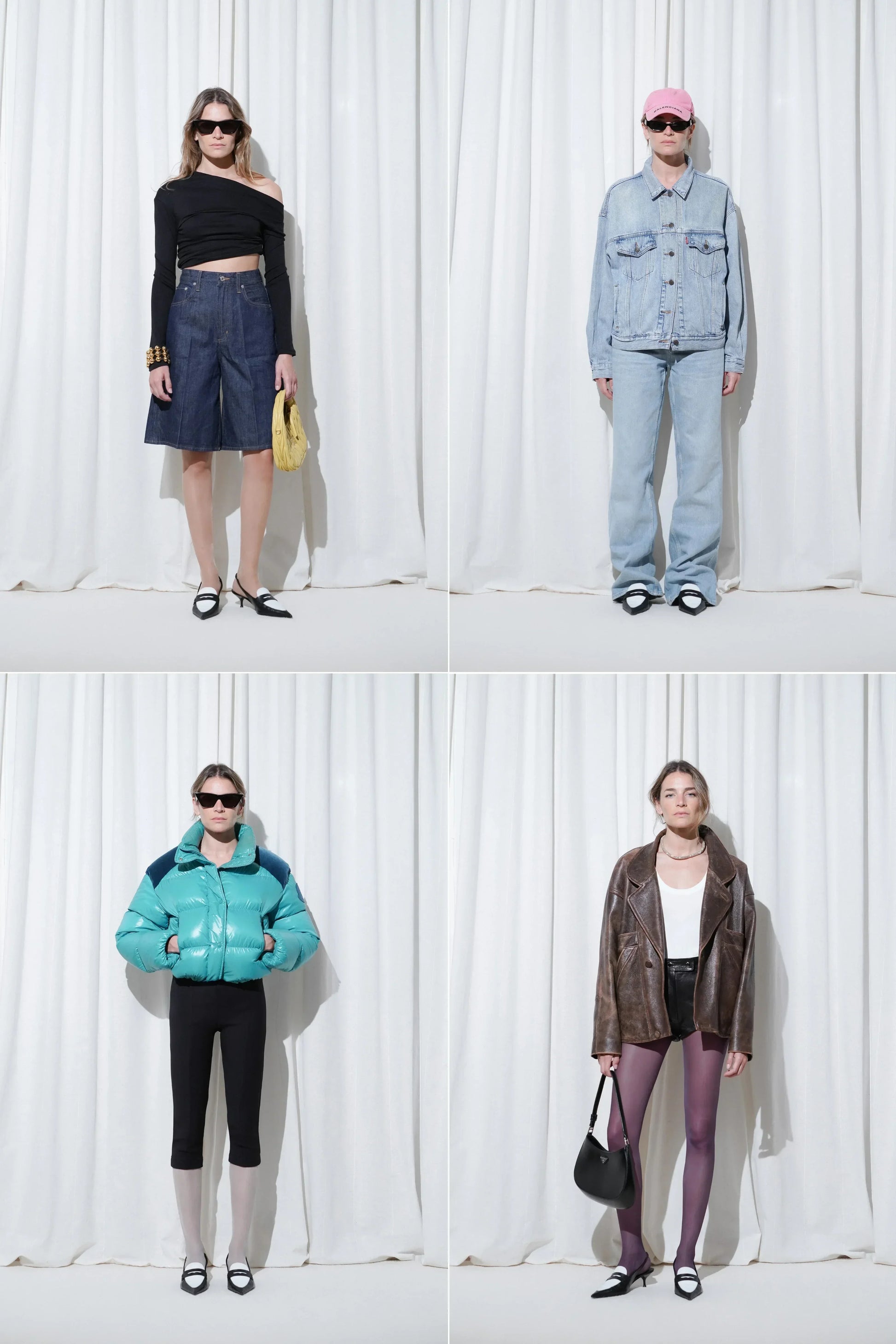 Four outfit ideas from party outfits to casual outfits, all styled with EDLA Uranus Black and White Slingbacks.